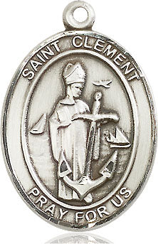 Extel Large Oval Pewter St. Clement Medal, Made in USA