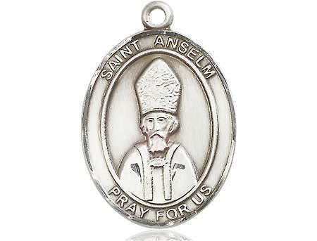 Extel Large Oval Pewter St. Anselm of Canterbury Medal, Made in USA