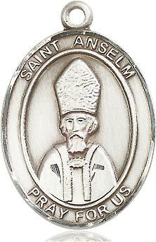 Extel Large Oval Pewter St. Anselm of Canterbury Medal, Made in USA