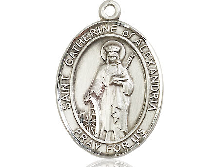 Extel Large Oval Pewter St. Catherine of Alexandria Medal, Made in USA