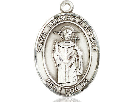 Extel Large Oval Pewter St. Thomas A Becket Medal, Made in USA