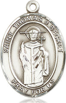 Extel Large Oval Pewter St. Thomas A Becket Medal, Made in USA