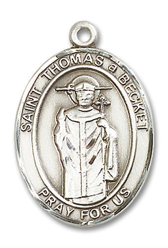 Extel Large Oval Sterling Silver St. Thomas A Becket Medal, Made in USA