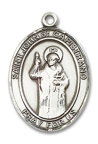 Extel Large Oval Sterling Silver St. John of Capistrano Medal, Made in USA