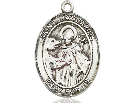 Extel Large Oval Pewter St. Januarius Medal, Made in USA