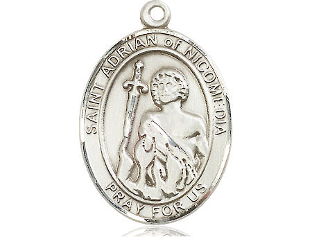 Extel Large Oval Pewter St. Adrian of Nicomedia Medal, Made in USA