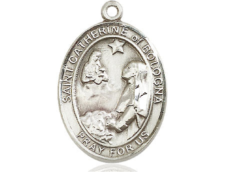 Extel Large Oval Pewter St. Catherine of Bologna Medal, Made in USA