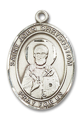 Extel Large Oval Sterling Silver St. John Chrysostom Medal, Made in USA