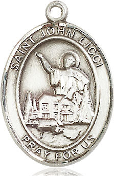 Extel Large Oval Pewter St. John Licci Medal, Made in USA