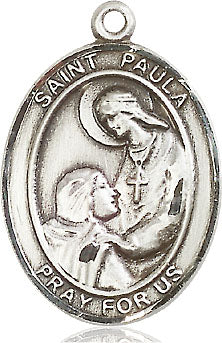 Extel Large Oval Sterling Silver St. Paula Medal, Made in USA