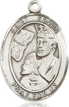 Extel Large Oval Pewter St. Edwin Medal, Made in USA