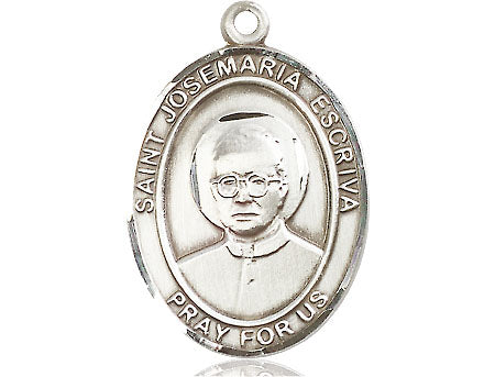 Extel Large Oval Pewter St. Josemaria Escriva Medal, Made in USA