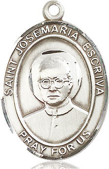 Extel Large Oval Pewter St. Josemaria Escriva Medal, Made in USA