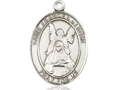 Extel Large Oval Pewter St. Frances of Rome Medal, Made in USA