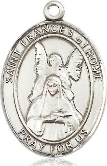 Extel Large Oval Pewter St. Frances of Rome Medal, Made in USA