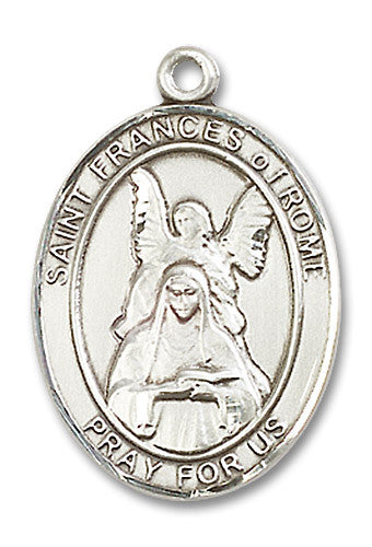 Extel Large Oval Sterling Silver St. Frances of Rome Medal, Made in USA