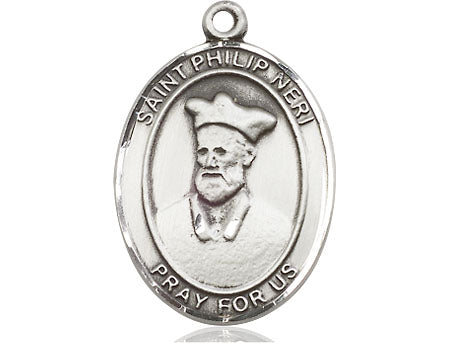 Extel Large Oval Pewter St. Philip Neri Medal, Made in USA