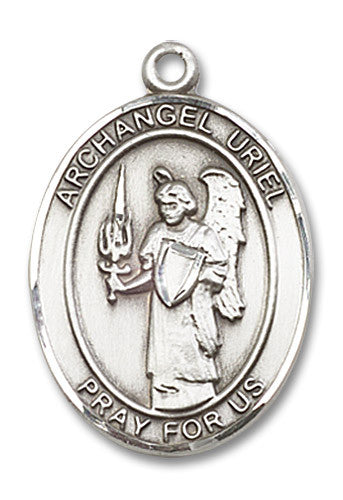 Extel Large Oval Sterling Silver St. Uriel the Archangel Medal, Made in USA