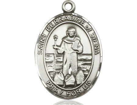 Extel Large Oval Pewter St. Bernadine of Sienna Medal, Made in USA