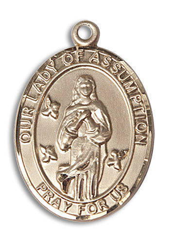 Extel Large Oval 14kt Gold Filled Our Lady of Assumption Medal