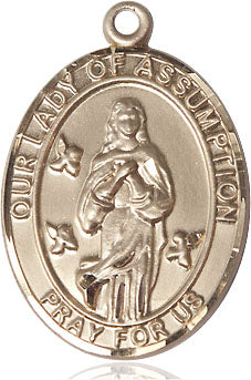 Extel Large Oval 14kt Gold Filled Our Lady of Assumption Medal