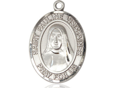 Extel Large Oval Pewter St. Pauline Visintainer Medal, Made in USA