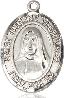 Extel Large Oval Pewter St. Pauline Visintainer Medal, Made in USA