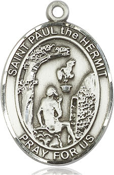 Extel Large Oval Pewter Paul the Hermit Medal, Made in USA