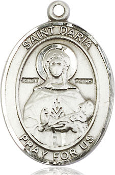 Extel Large Oval Pewter St. Daria Medal, Made in USA