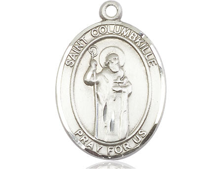 Extel Large Oval Pewter St. Columbkille Medal, Made in USA