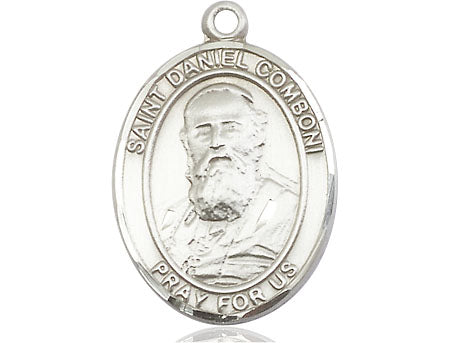 Extel Large Oval Pewter St. Daniel Comboni Medal, Made in USA