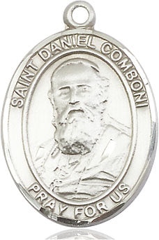 Extel Large Oval Pewter St. Daniel Comboni Medal, Made in USA