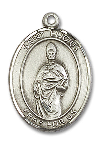 Extel Large Oval Sterling Silver St. Eligius Medal, Made in USA