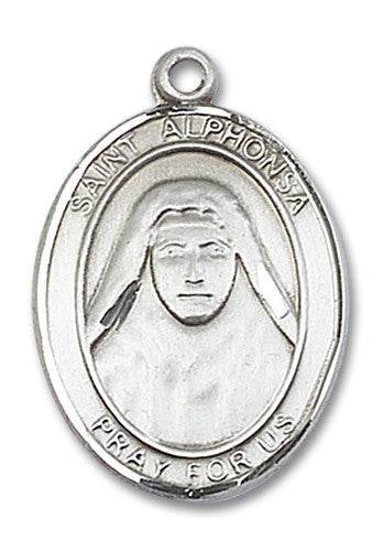 Extel Large Oval Sterling Silver St. Alphonsa Medal, Made in USA