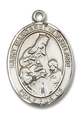 Extel Large Oval Sterling Silver St. Margaret of Scotland Medal, Made in USA