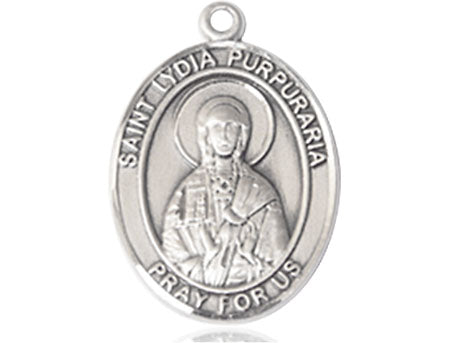 Extel Large Oval Pewter St. Lydia Purpuraria Medal, Made in USA