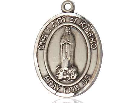 Extel Large Oval Pewter Our Lady of Kibeho Medal