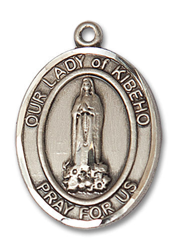 Extel Large Oval Sterling Silver Our Lady of Kibeho Medal