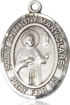 Extel Large Oval Pewter St. Anthony Mary Claret Medal, Made in USA