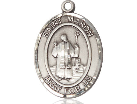 Extel Large Oval Pewter St. Maron Medal, Made in USA