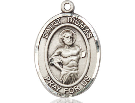 Extel Large Oval Pewter St. Dismas Medal, Made in USA