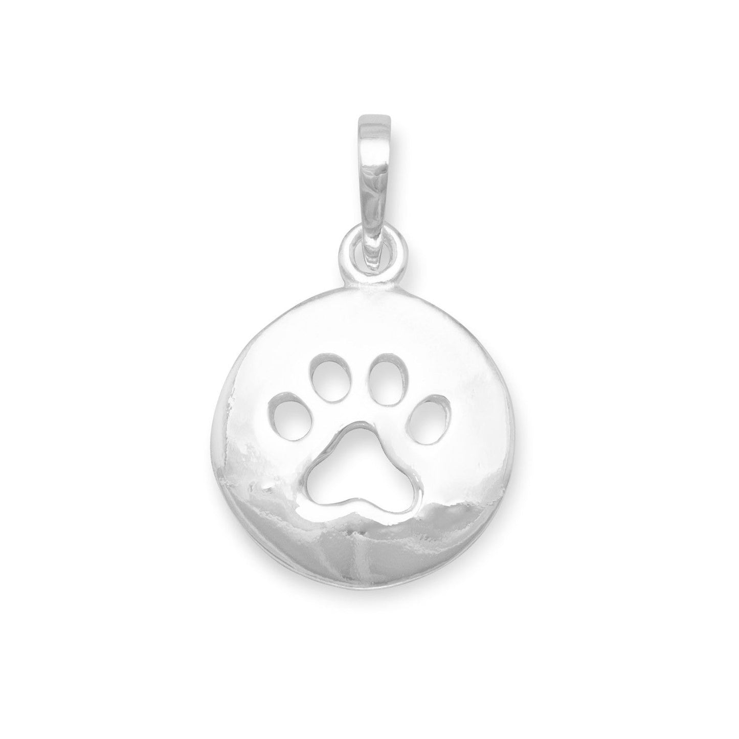 Round Cut Out Paw Print Pendant