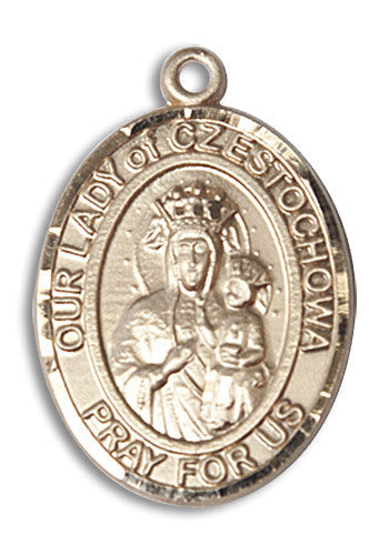 Extel Large Oval 14kt Gold Filled Our Lady of Czestochowa Medal