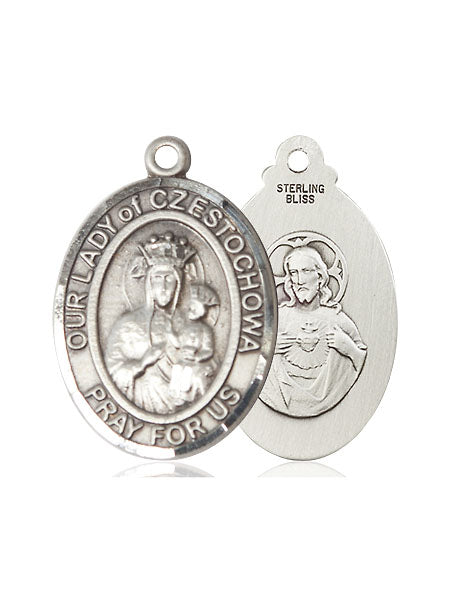 Extel Large Oval Pewter Our Lady of Czestochowa Medal