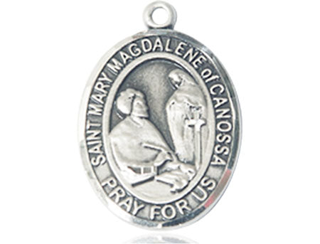 Extel Large Oval Pewter St. Mary Magdalene of Canossa Medal, Made in USA