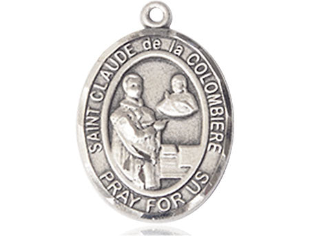 Extel Large Oval Pewter St. Claude de la Colombiere Medal, Made in USA