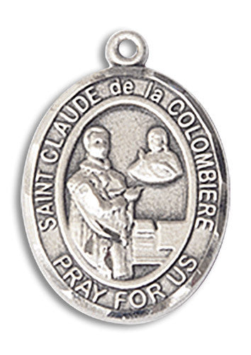 Extel Large Oval Sterling Silver St. Claude de la Colombiere Medal, Made in USA