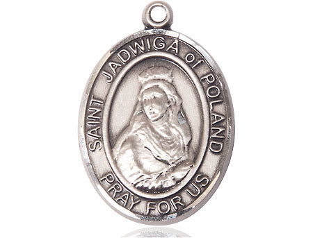 Extel Large Oval Pewter St. Jadwiga of Poland Medal, Made in USA