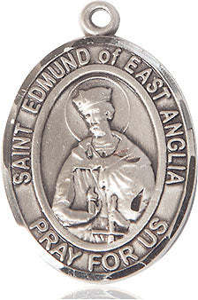 Extel Large Oval Pewter St. Edmund Of East Anglia Medal, Made in USA