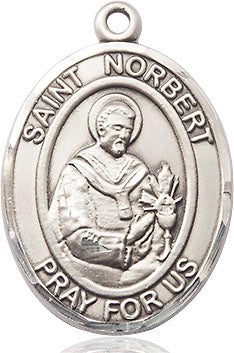 Extel Large Oval Pewter St. Norbert of Xanten Medal, Made in USA